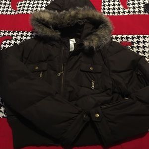 Brown hooded jacket